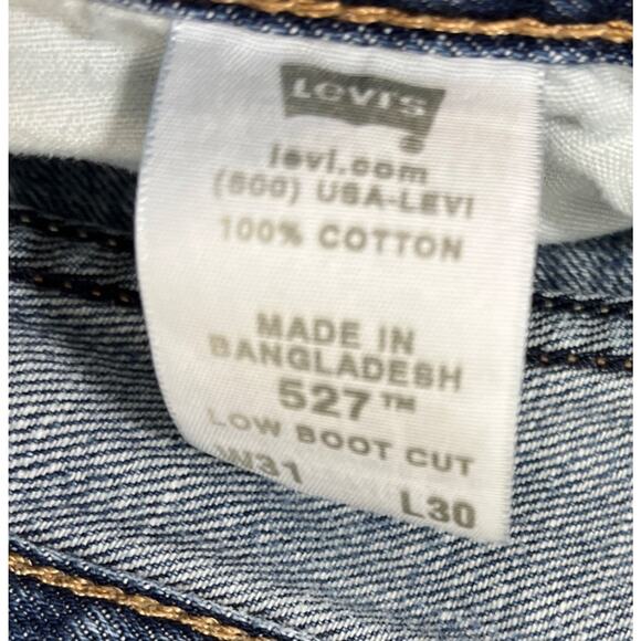 Vtg Y2K Levi's 527 Low Rise Bootcut Jeans Men's 31x30 Blue Denim Red Tab - Picture 4 of 8